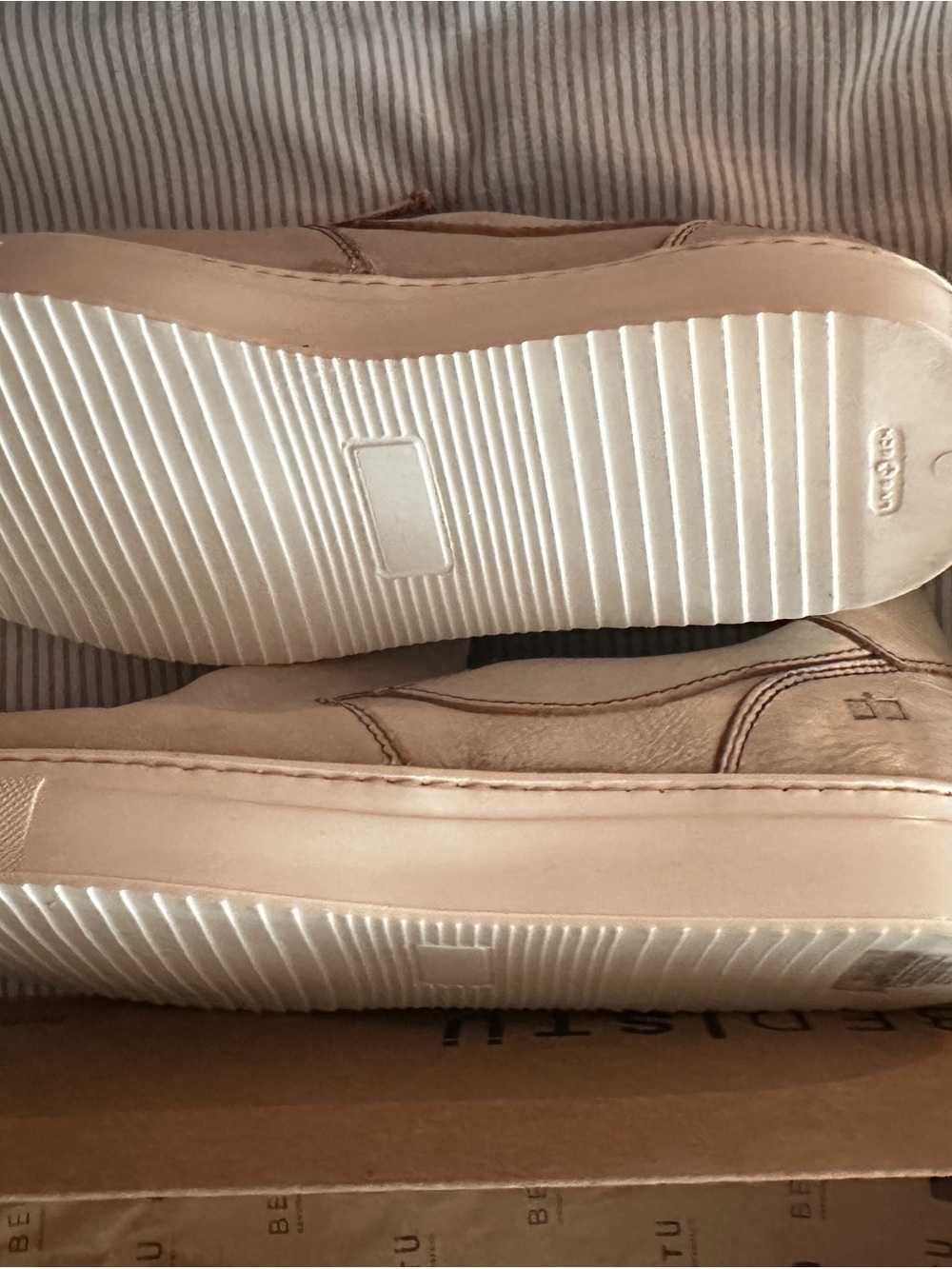 BED|STU Women’s Taupe Leather Slip-On Sneakers with White Sole - Picture 5 of 5